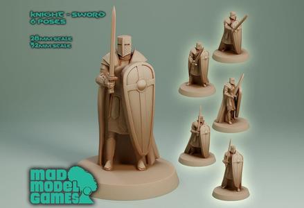 Knight - Sword - 6 Poses