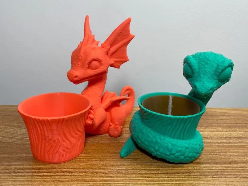 Dragon - Toy Pot Planter - (Bonus - Snake)!   