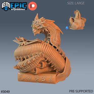 Giant Summoned Snake Reading ‧ DnD Miniature ‧ Tabletop Miniatures ‧ Gaming Monster ‧ 3D Model ‧ RPG ‧ DnDminis ‧ STL FILE