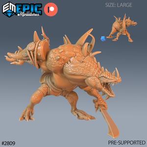 Crocodile Hunchback Roaring ‧ DnD Miniature ‧ Tabletop Miniatures ‧ Gaming Monster ‧ 3D Model ‧ RPG ‧ DnDminis ‧ STL FILE