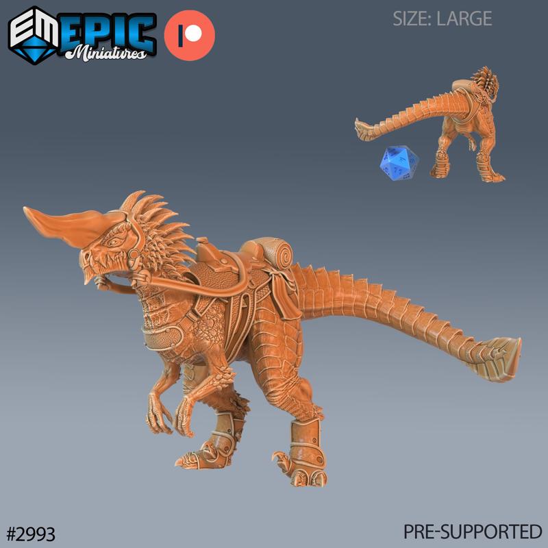 Long Horn Raptor Mount ‧ DnD Miniature ‧ Tabletop Miniatures ‧ Gaming Monster ‧ 3D Model ‧ RPG ‧ DnDminis ‧ STL FILE