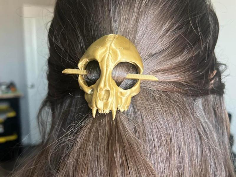 Cat Skull Hair Pin