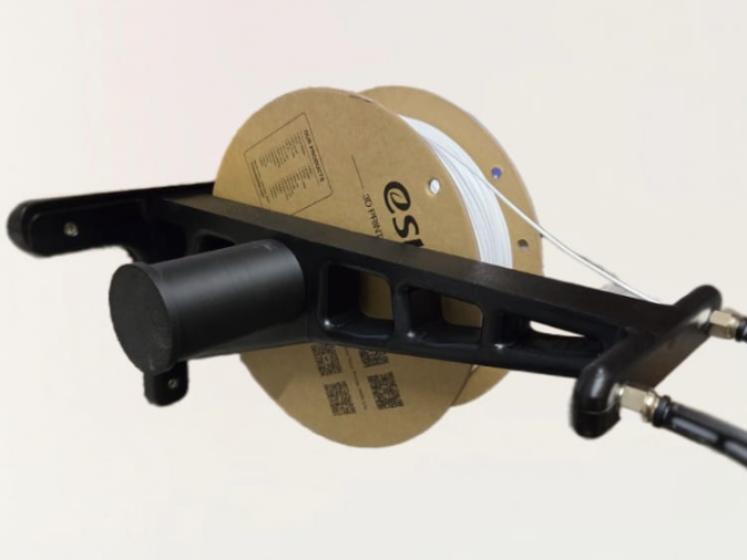 Wall spool holder with ptfe tube connections