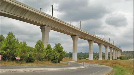HO TGV viaduct paper mache mold (curved tracks) bis