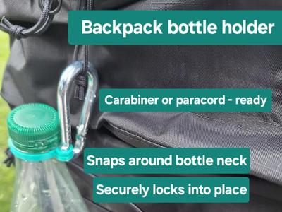 Backpack Bottle Hanger for carabiner & paracord