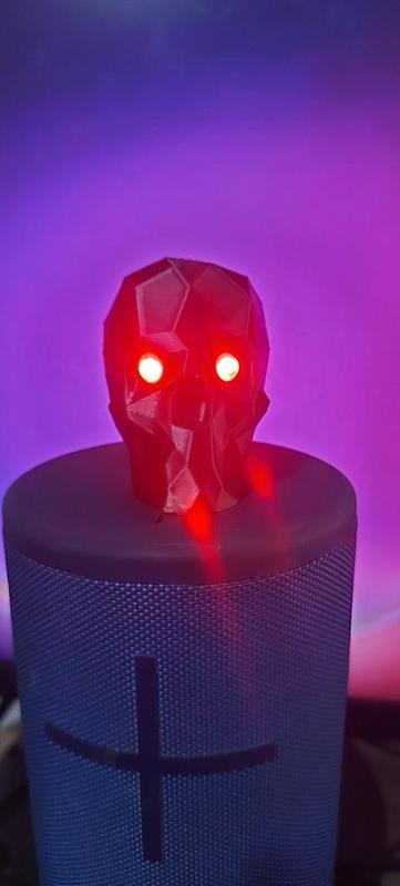 low poly skull with LED eyes
