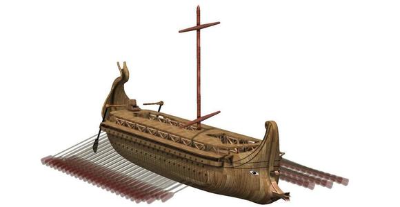 Roman trireme ship