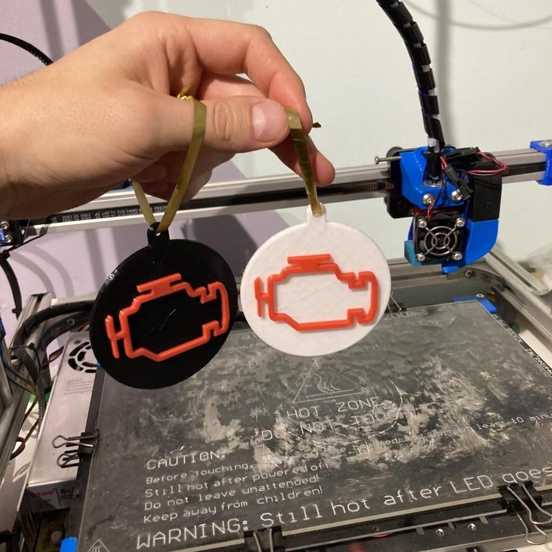 CHECK ENGINE LIGHT BAUBLE CHRISTMAS DECORATION