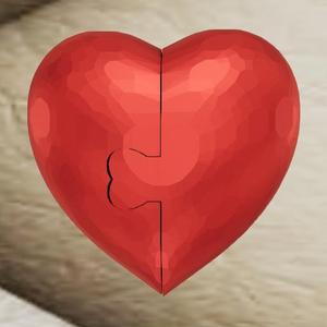 Jewel heart pendant - puzzle piece