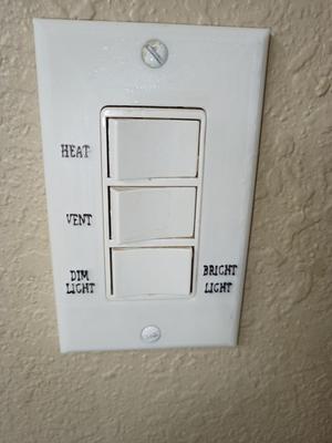 labeled bathroom switch