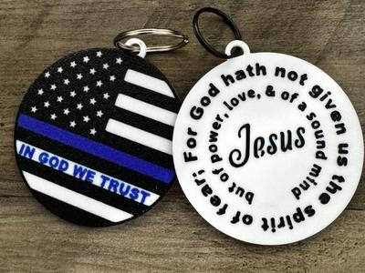 Blue Line Flag in God We Trust 官  普通话