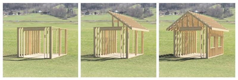 Wooden farm shed frame