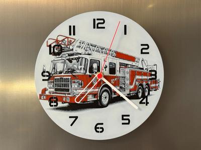 wall / desk clock Fire department ladder truck