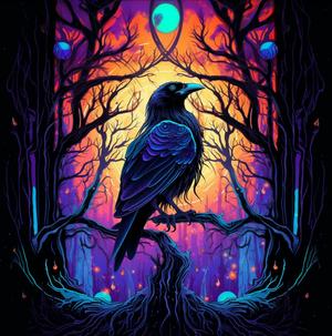 Raven in the forest (HueForge 4 colors)