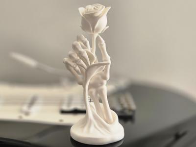 Skeleton Hand with Rose Symbol of Transience
