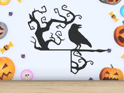 Crow - Halloween Door Corner