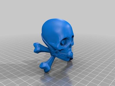 Skull with Heart Eyes Keychain Pendant