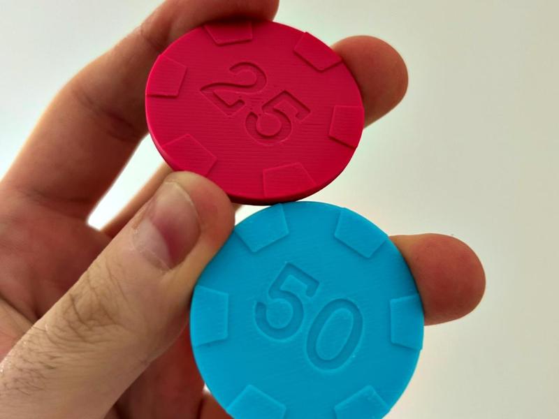 Casino Chips - 1, 5, 10, 25, 50