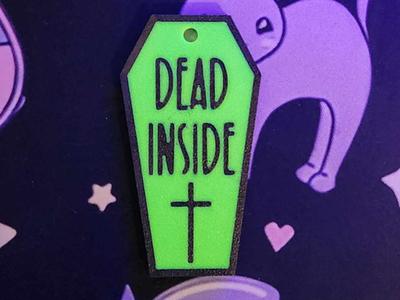 Dead Inside Coffin Keychain