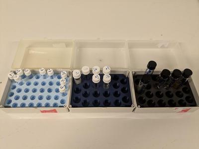 Rack for vials of 1.5 mL, 4 mL and 8 mL