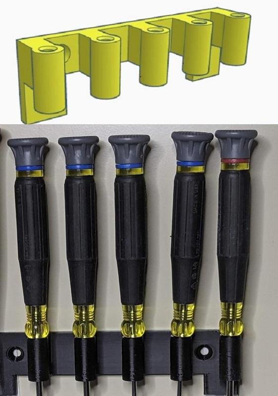 Klein 85614 Screwdriver Set 5-Piece Wall Mount Holder Hanger.