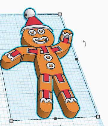 Small Gingerbread man with Santa hat