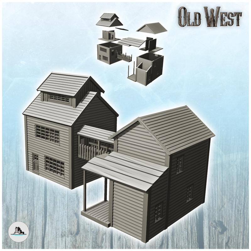 Double mining buildings with footbridge (16) - USA America ACW American Civil War History Historical