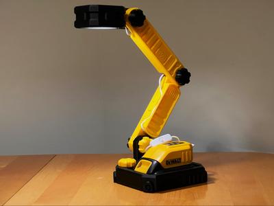 Desktop Lamp Utilizing a DeWalt 20V USB LED Adapter