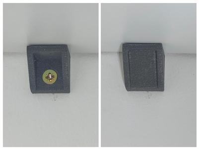 Shelf bracket with cap 20x20x20 mm