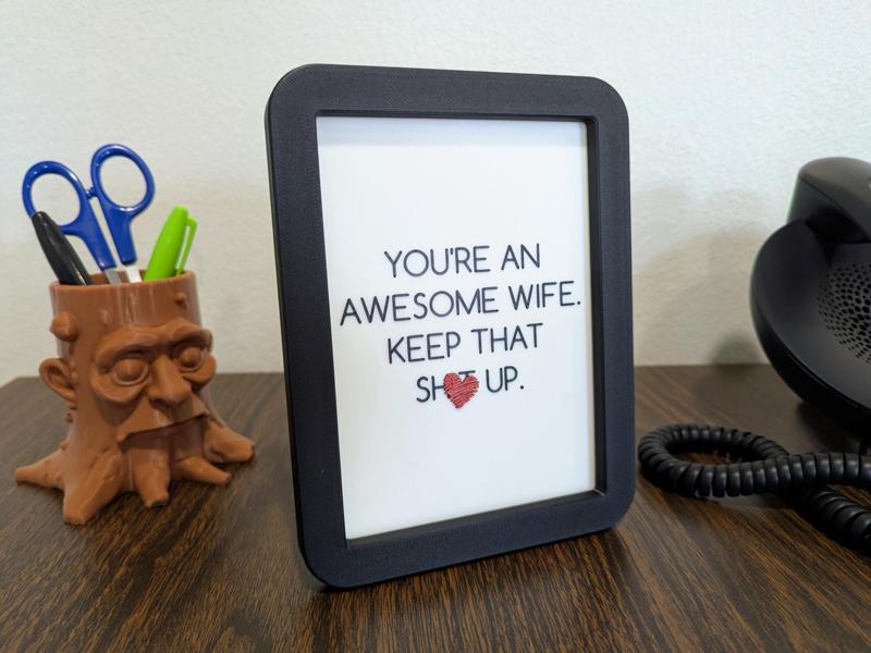 Awesome Wife Framed Art for Desk or Wall Mount