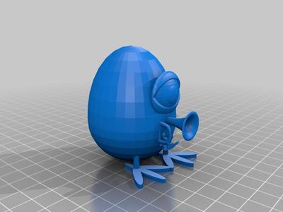weird egg thing with one eye and chicken feet