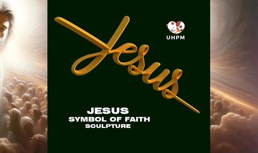 Italic Cross - The Word 'Jesus' as a Symbol of Faith
