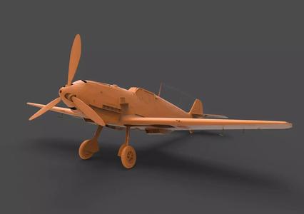 BF109E orange propeller plane