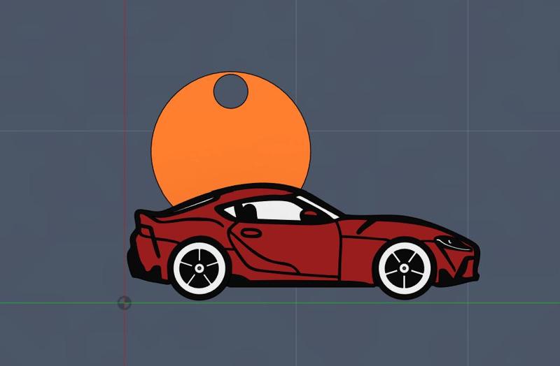 Toyota Supra GR Keychain – A90 Side Silhouette Edition