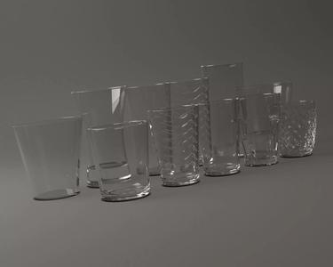 GLASSWARE---Water Glasses 012-022 3D Model Collection