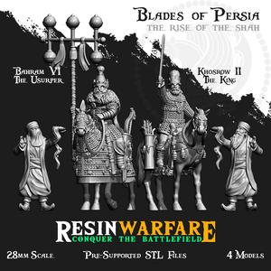 King Khosrow II, Bahram Chobin and Zoroastrian Priests - Blades of Persia