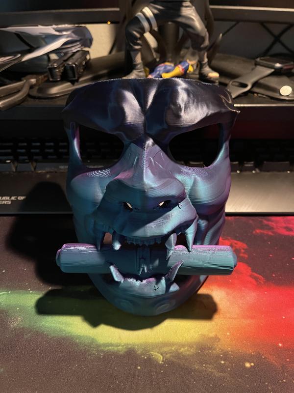 Full Face Oni Mask With Scroll