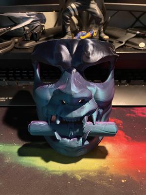 Full Face Oni Mask With Scroll
