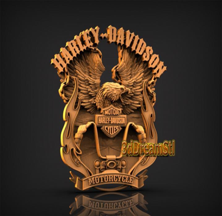 Harley Davidson STL model, CNC router engraver, artcam, aspire, cnc files, wood, art, wall decor, CNC