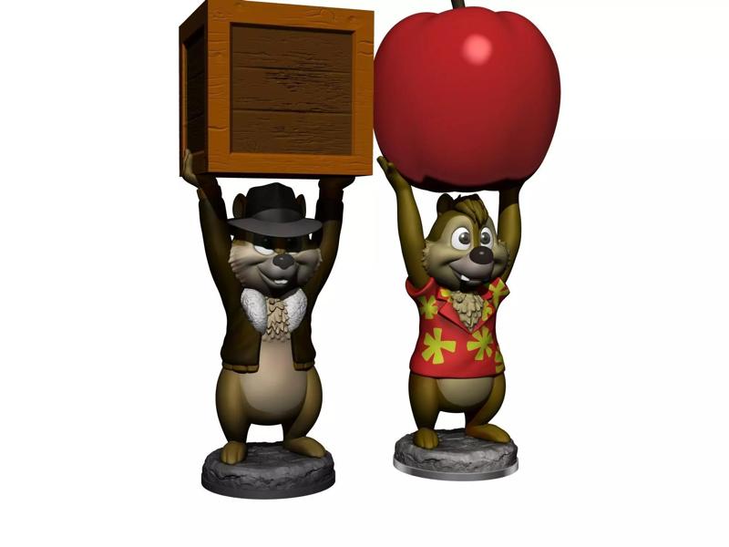 Chip and Dale from the video game Dandy for 3D printing STL