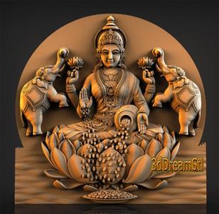 Lakshmi STL model, CNC router engraver, artcam, aspire, CNC files, wood, art, wall decor, CNC