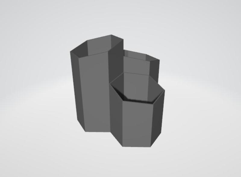 Triple pencil holder - desk decoration