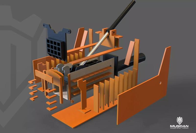 800mm x 600mm Waste Baler Press - Manufacturable 3D Model