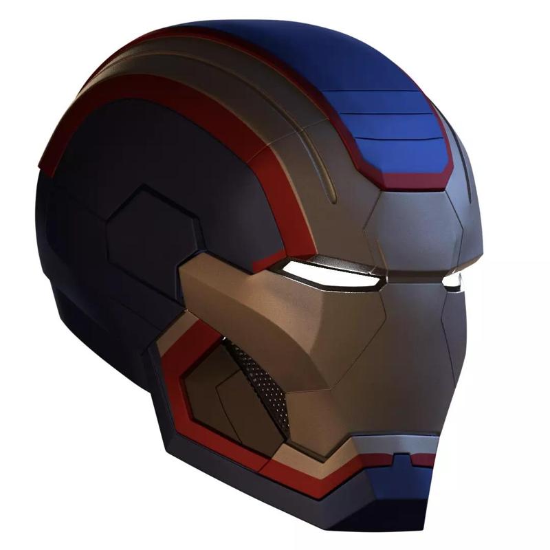 Iron Patriot Helmet 3D Printable Model with Interior Details