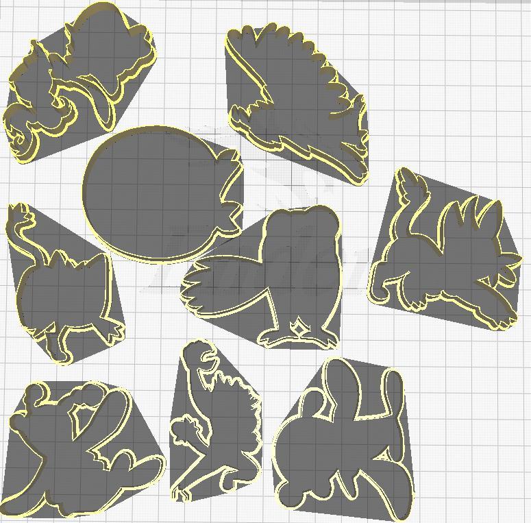 Pokemon Cookie Cutters Starters and Evolutions Gen7