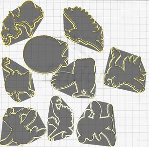 Pokemon Cookie Cutters Starters and Evolutions Gen7