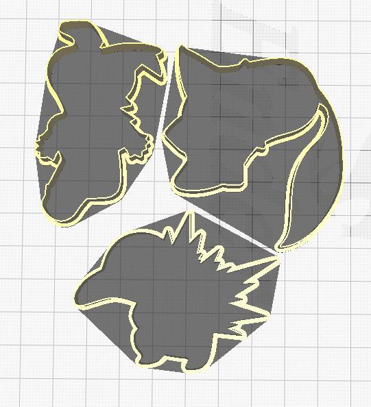 Pokemon Cookie Cutters Gen2 Starters