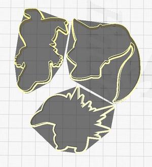 Pokemon Cookie Cutters Gen2 Starters