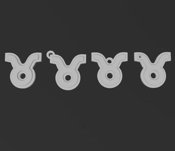 Pack 2 Taurus logo wallart keychain HD