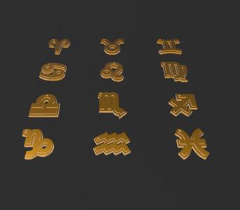 Zodiac signs Keychain Necklace HD6